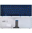 Клавиатура черная с голубой рамкой для Lenovo G470