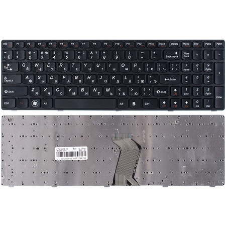 Клавиатура черная с черной рамкой для Lenovo G570, G560, G575, G565, G770, G560e, IdeaPad Z560, IdeaPad Z565