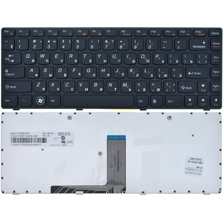 Клавиатура черная с черной рамкой для Lenovo IdeaPad Z470