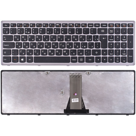 Клавиатура черная с серой рамкой для Lenovo G505s