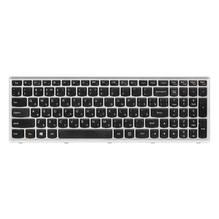 Клавиатура черная с серой рамкой для Lenovo IdeaPad Z500