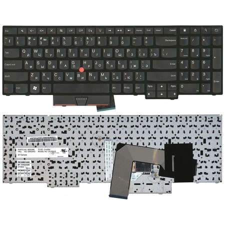Клавиатура черная с черной рамкой (Управление мышью) для Lenovo ThinkPad Edge E545