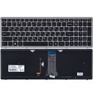 Клавиатура черная с серой рамкой с подсветкой для Lenovo G505s