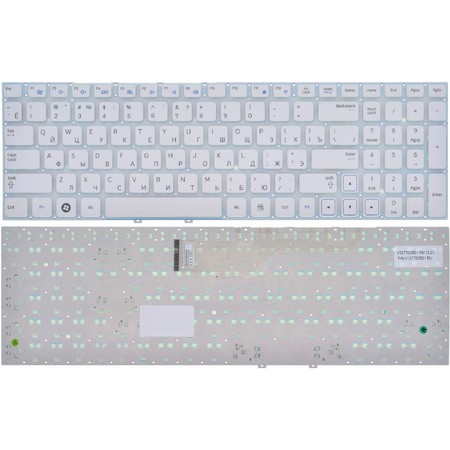Клавиатура белая без рамки для Samsung NP305E5A-S09