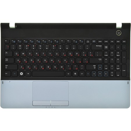 Клавиатура черная (Топкейс серебристый) для Samsung NP300E5A-A01