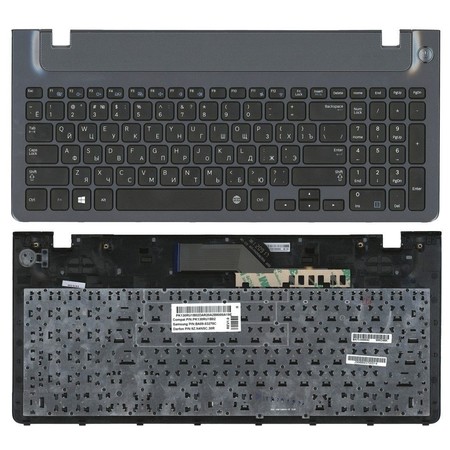 Клавиатура черная с голубой рамкой для Samsung NP350U5C-S0NRU