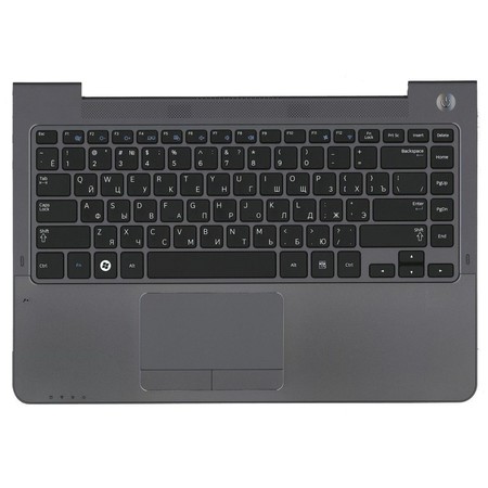 Клавиатура черная (Топкейс серый) для Samsung NP530U4B-S03