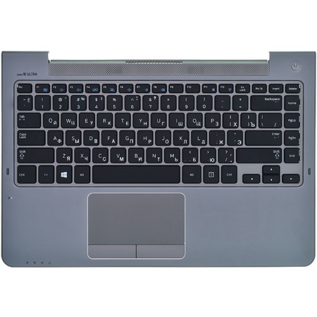 Клавиатура черная (Топкейс серый) для Samsung NP535U4C-S01