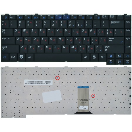 Клавиатура черная для Samsung R18 (NP-R18DY04/SEK)