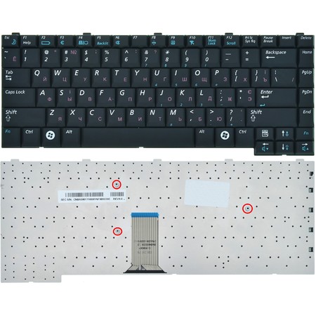 Клавиатура черная для Samsung R40 (NP-R40-EL1/SER)