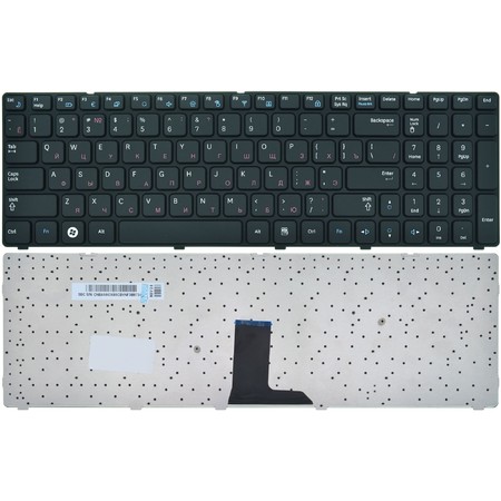 Клавиатура черная с черной рамкой для Samsung R590 (NP-R590-JS01)