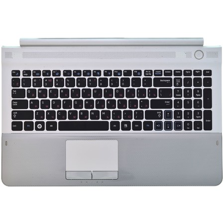 Клавиатура черная (Топкейс серебристый) для Samsung RC520 (NP-RC520-S01)