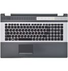 Клавиатура черная с серебристой рамкой (Топкейс черный) для Samsung RC710 (NP-RC710-S02)