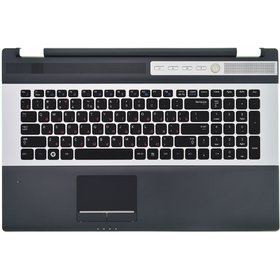 Клавиатура черная с серебристой рамкой (Топкейс черный) для Samsung RF710