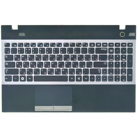 Клавиатура черная с серой рамкой (Топкейс черный) для Samsung NP305V5A