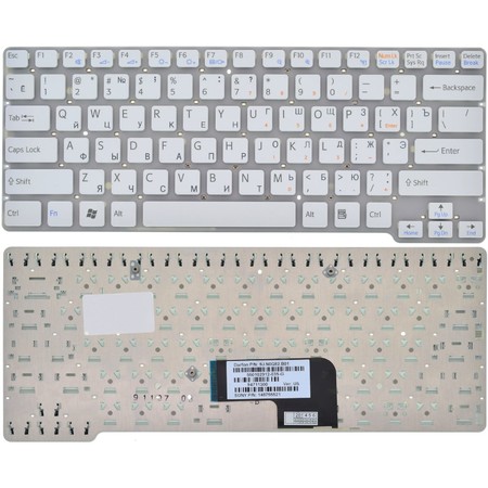 Клавиатура белая без рамки для Sony VAIO VPCCW1E1R/BU