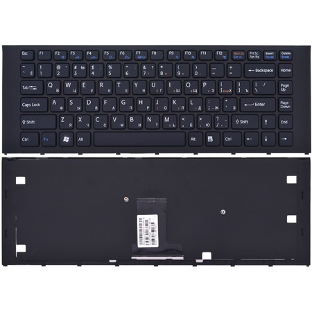 Клавиатура черная с черной рамкой для Sony VAIO VPCEA1S1E/B