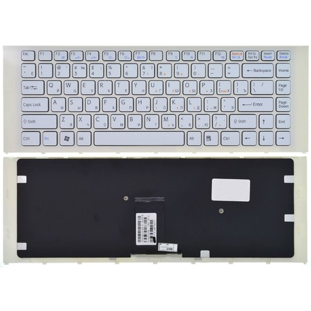 Клавиатура для Sony VAIO VPCEA белая с белой рамкой