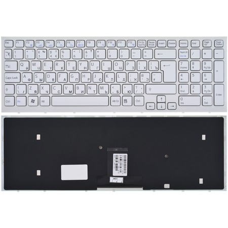 Клавиатура для Sony VAIO VPCEB белая с белой рамкой