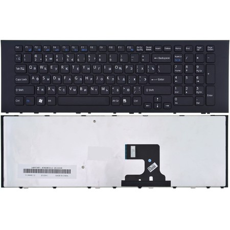 Клавиатура для Sony VAIO VPCEJ черная с черной рамкой