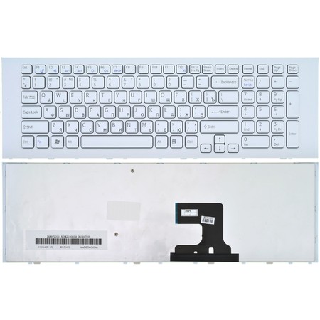 Клавиатура для Sony VAIO VPCEJ белая с белой рамкой