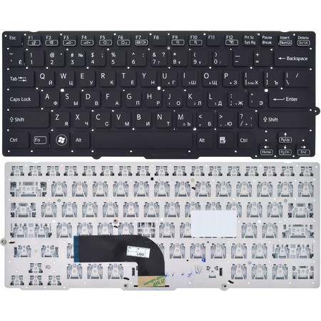 Клавиатура черная без рамки для Sony VAIO VPCSB3M1R/R (PCG-41219V)