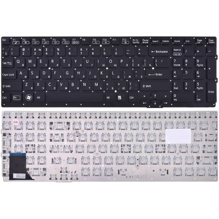 Клавиатура черная без рамки для Sony VAIO VPC-SE1V9R/B