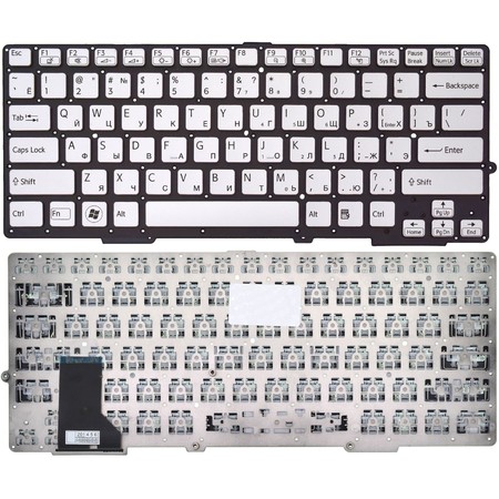 Клавиатура белая без рамки для Sony VAIO SVS1311M9RB