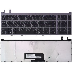 Клавиатура черная с серебристой рамкой для Sony VAIO VGN-AW