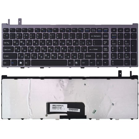 Клавиатура черная с серебристой рамкой для Sony VAIO VGN-AW