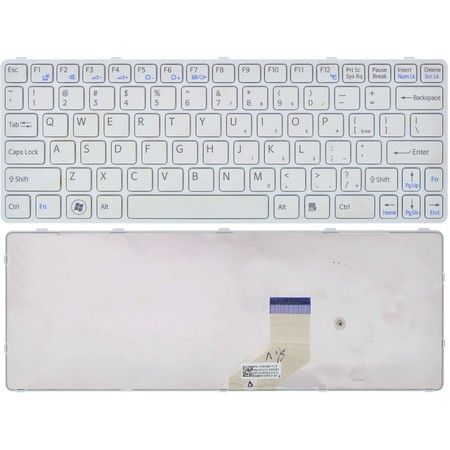 Клавиатура белая с белой рамкой для Sony VAIO SVE1112M1EW