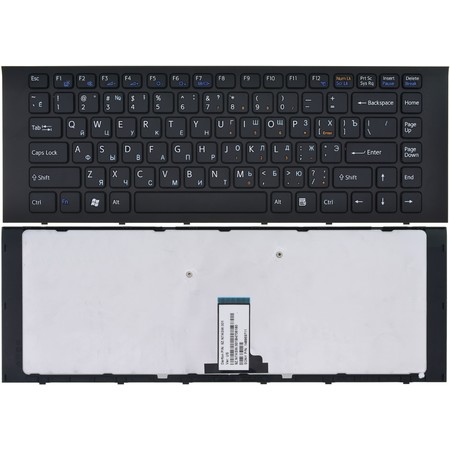 Клавиатура для Sony VAIO VPC-EG черная с черной рамкой