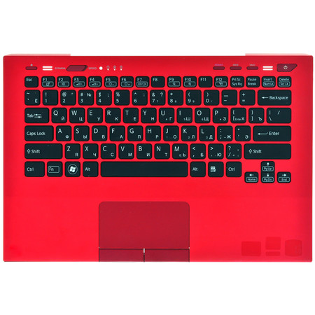 Клавиатура черная с подсветкой (Топкейс бордовый) для Sony VAIO VPCSB3M1R/R (PCG-41219V)