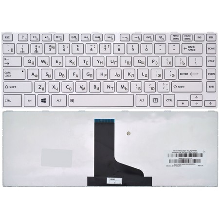 Клавиатура белая с белой рамкой для Toshiba Satellite L800