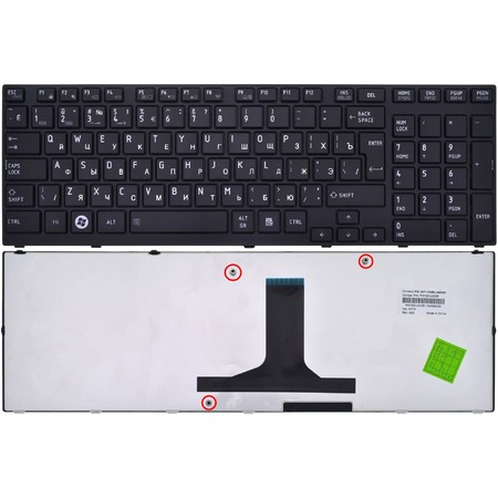 Клавиатура черная с черной рамкой для Toshiba Satellite P750