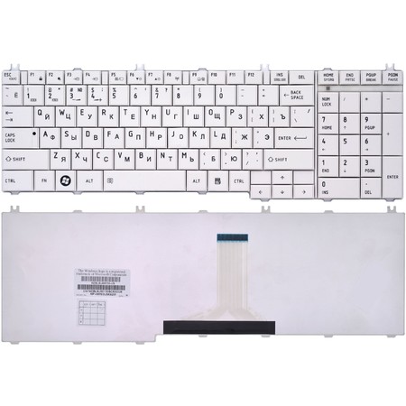 Клавиатура белая для Toshiba Satellite C670D