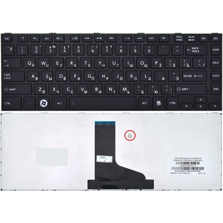 Клавиатура черная с черной рамкой для Toshiba Satellite M840