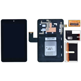 Модуль (дисплей + тачскрин) черный с рамкой для ASUS MeMO Pad HD 7 (ME7310X)