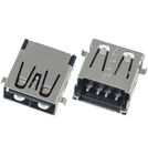 Разъем USB 2.0 / по середине / 14 x11mm / обратный / без юбки / черный