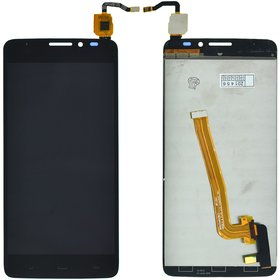 Модуль (дисплей + тачскрин) черный для Alcatel One Touch IDOL X+ 6043D