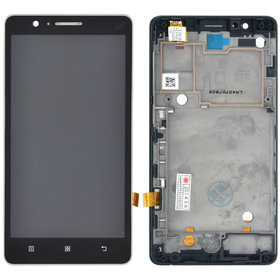 Модуль (дисплей + тачскрин) черный с рамкой для Lenovo A536