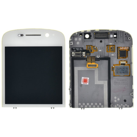 Модуль (дисплей + тачскрин) белый с рамкой для BlackBerry Q10