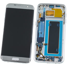 Модуль (дисплей + тачскрин) серебристый с рамкой (Premium) для Samsung Galaxy S7 edge (SM-G935FD)