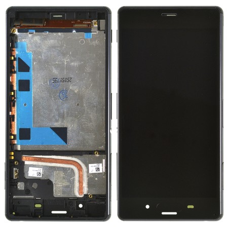 Модуль (дисплей + тачскрин) черный с рамкой для Sony Xperia Z3 (D6603)