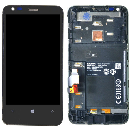 Модуль (дисплей + тачскрин) для Nokia Lumia 620 51916 FPC-3 REV.3 черный