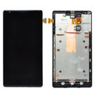 Модуль (дисплей + тачскрин) для Nokia Lumia 1520 черный с рамкой