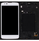 Модуль (дисплей + тачскрин) белый с рамкой для LG K8 LTE K350E