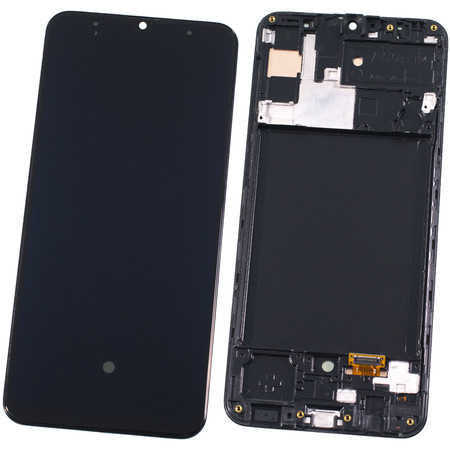 Модуль (дисплей + тачскрин) черный с рамкой (Premium) для Samsung Galaxy A30s SM-A307