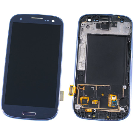 Модуль (дисплей + тачскрин) синий с рамкой (OLED) для Samsung Galaxy S3 (GT-I9300)