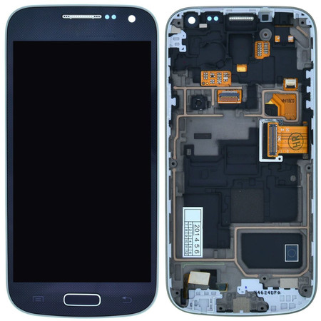 Модуль (дисплей + тачскрин) для Samsung Galaxy S4 mini GT-I9190 синий с рамкой (Premium)